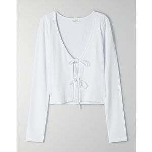 Aritzia Wilfred Free Only Tie-Front Longsleeve